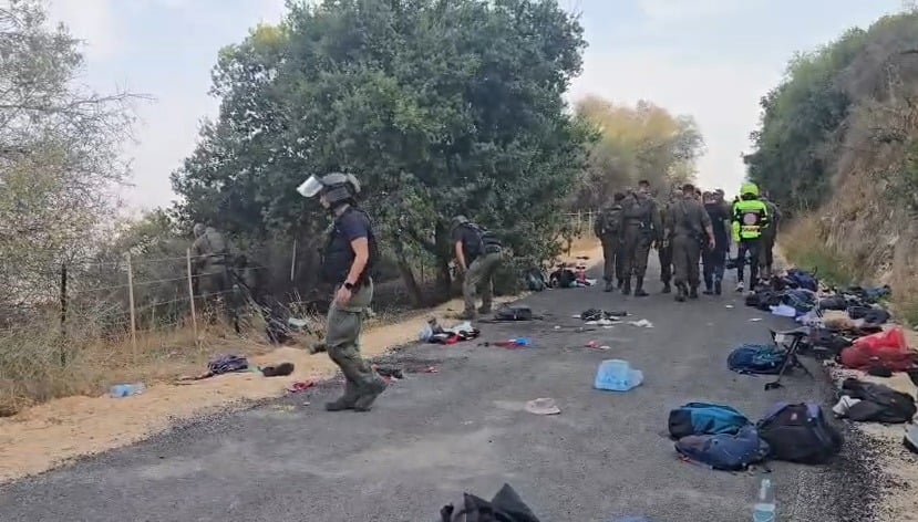 The scene after the blast